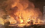 Nile Canvas Paintings - Battle of the Nile, August 1st 1798 at 10 pm